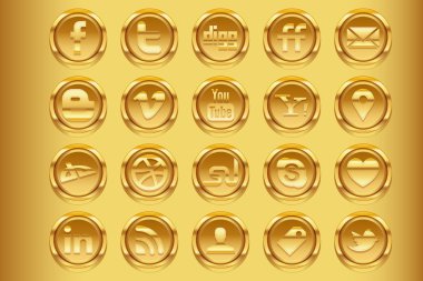 Golden Social Media v1 clipart