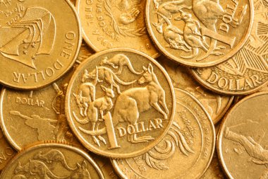 Background of Australian One Dollar Coins clipart