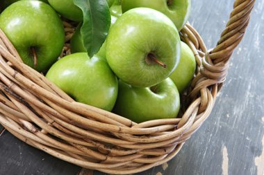 Basket of Green Apples clipart