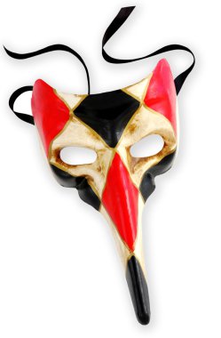 Venetian mask on white with soft shadow clipart