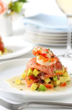 Smoked Salmon with Prawns clipart