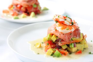 Smoked Salmon with Prawns clipart