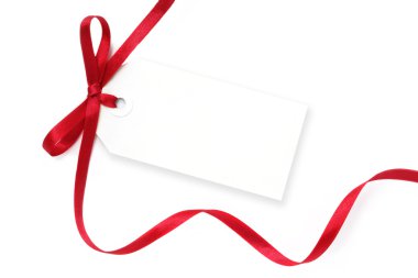 Blank Tag with Red Ribbon clipart