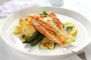 Salmon Dinner clipart