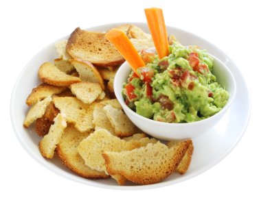 Guacamole with Bagel Crisps clipart