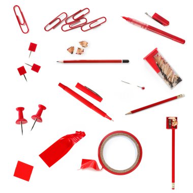 Red Office Supplies clipart