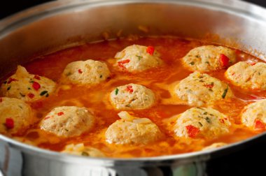 Cooking Chicken Meatballs clipart