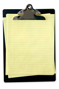 Clipboard with Yellow Notepaper clipart