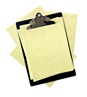 Clipboard with Yellow Paper clipart