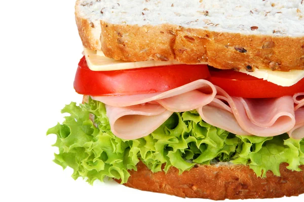 Ham Sandwich Closeup — Stock Photo, Image