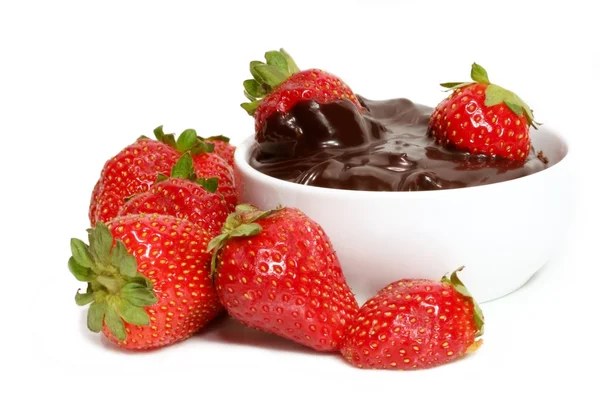 딸기와 초콜릿 — 스톡 사진