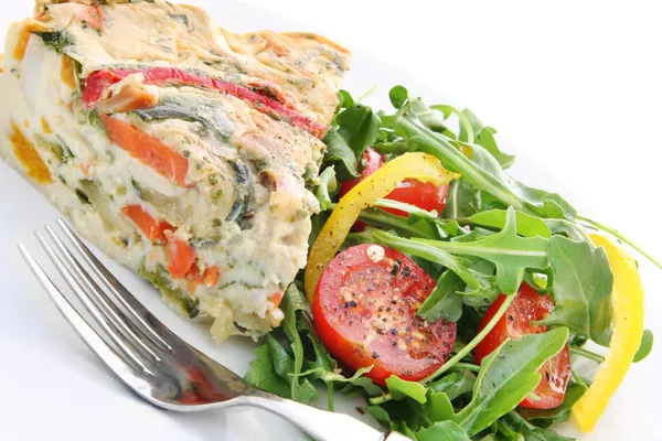 Quiche and Salad — Stock Photo, Image