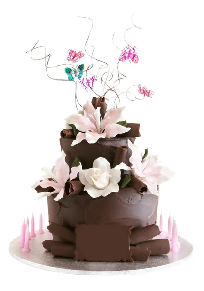 Pastel de celebración de chocolate de lujo — Foto de Stock