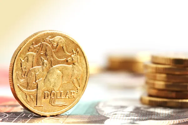 Moedas australianas de um dólar — Fotografia de Stock