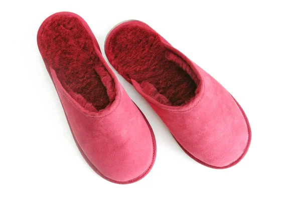 Růžové pantofle fluffy — Stock fotografie