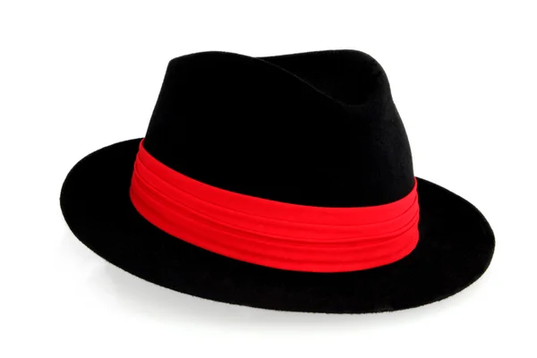 Černý plstěný klobouk klobouk — Stock fotografie