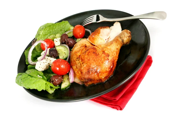 Stekt kyckling middag — Stockfoto
