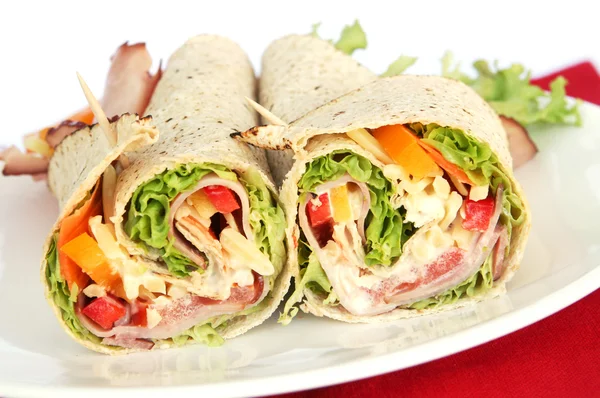 Ham Wrap Sandwich — Stock Photo, Image