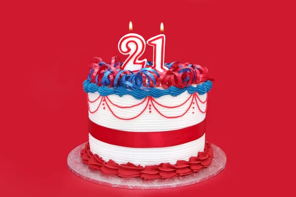 Vigésimo Primer Torta de Cumpleaños — Foto de Stock