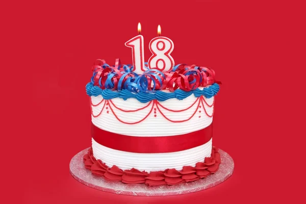 Décimo oitavo bolo de aniversário — Fotografia de Stock