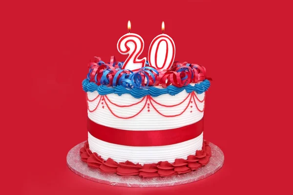 20 numaralı kutlama pastası — Stok fotoğraf