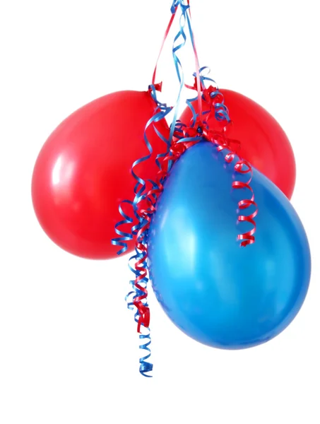 Balões vermelhos e azuis — Fotografia de Stock
