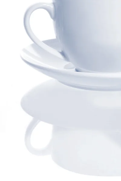 컵과 접시 반영 — 스톡 사진