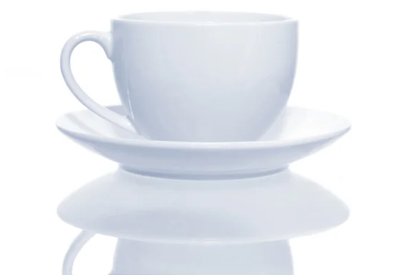 컵과 접시 반영 — 스톡 사진