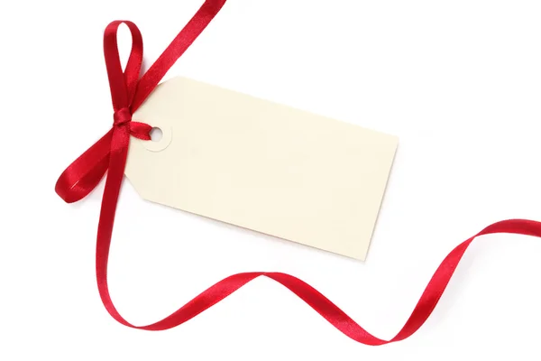 Blank Tag with Red Ribbon — Stock Photo, Image