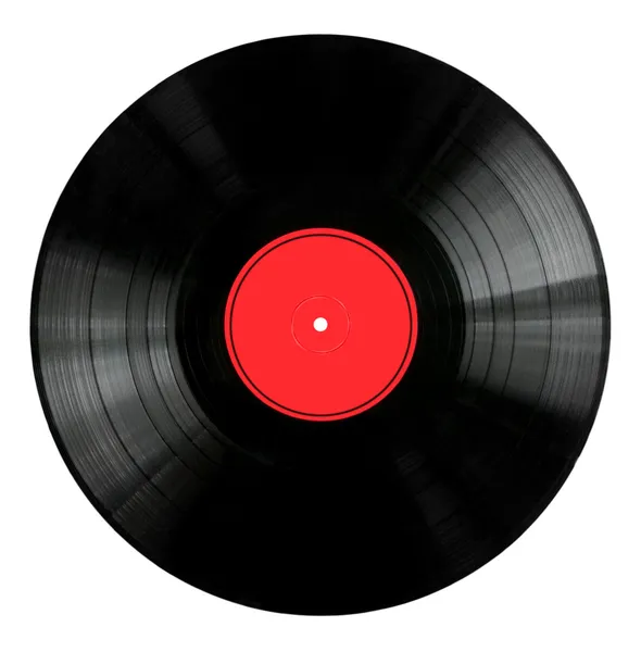 Vinylskiva med röd etikett — Stockfoto