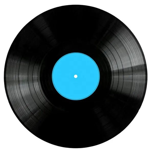 Vinylskiva med bluelabel — Stockfoto