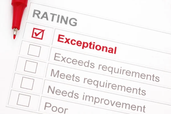 Exceptional Rating — Stock Photo, Image
