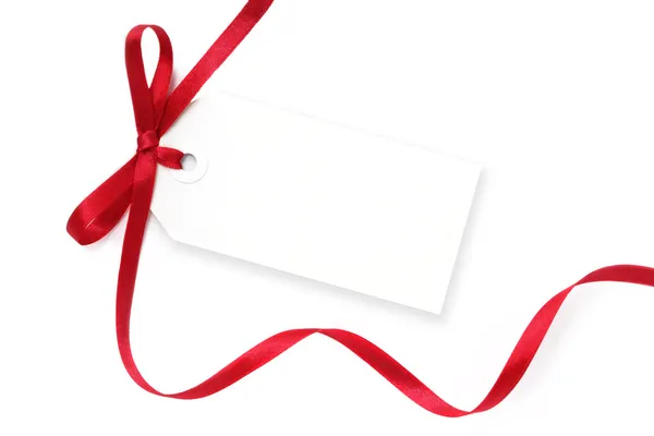 Blank Tag with Red Ribbon — Stock Photo, Image