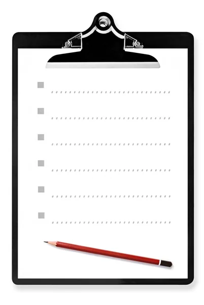 List on Clipboard with Pencil — Stock Photo, Image