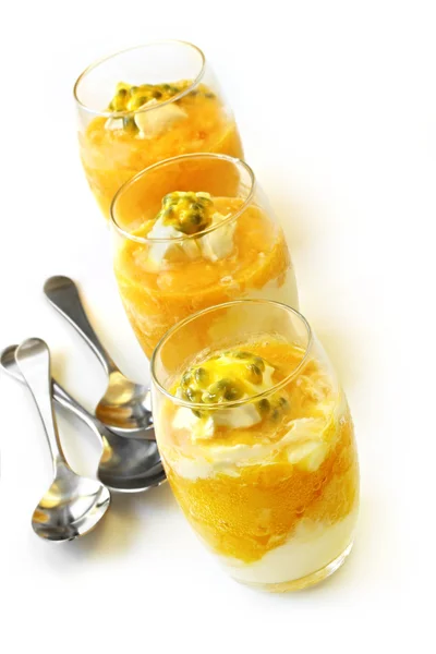 Mango Passionfruit Mousse — Stock Photo, Image
