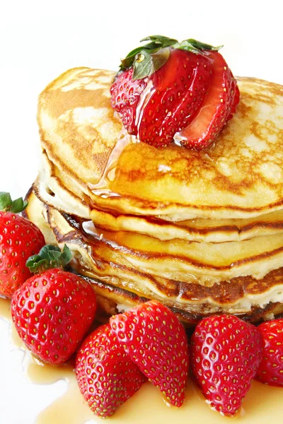 Pancakes with Strawberries — Stock Photo, Image