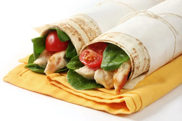Chicken Wrap Sandwiches — Stock Photo, Image