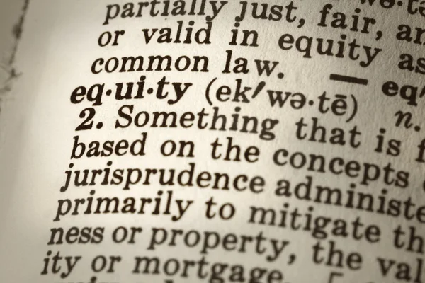 Definition of Equity — Stock Photo, Image