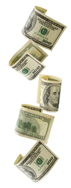 Dólares americanos em cascata — Fotografia de Stock