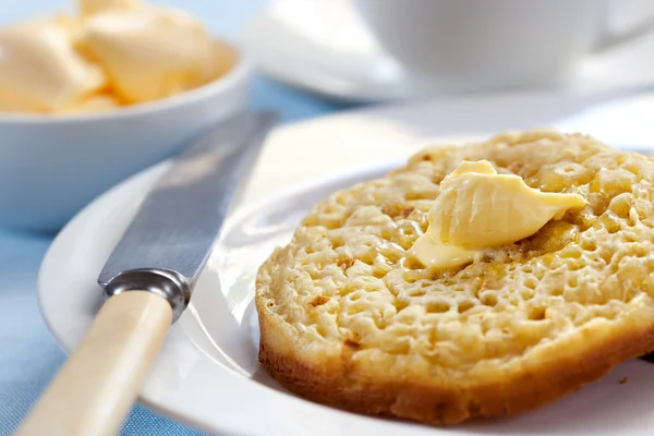 Hot buttered Crumpets — Stock Photo, Image