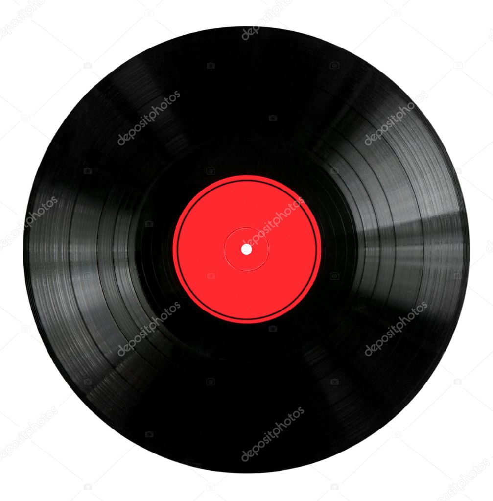 Vinyl Record with Red Label