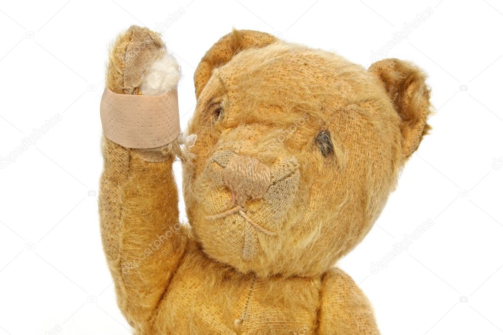 Vintage Teddy Bear Injured