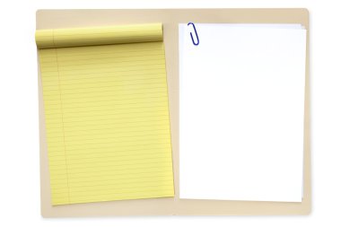 File Folder with Notepad and Paper clipart