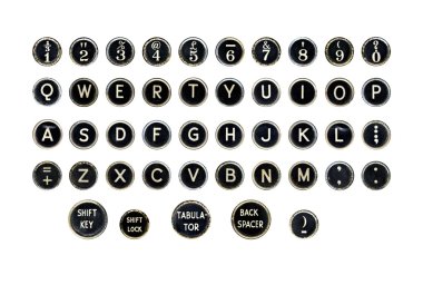Typewriter Key Alphabet clipart