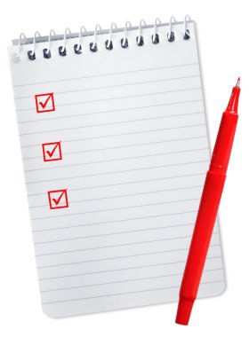 Checklist on Spiral Notebook clipart