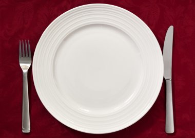 Place Setting on Red clipart