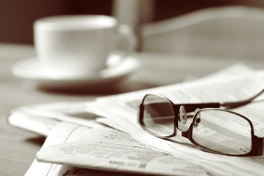 Newspaper and Coffee clipart