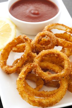 Onion Rings with Ketchup clipart