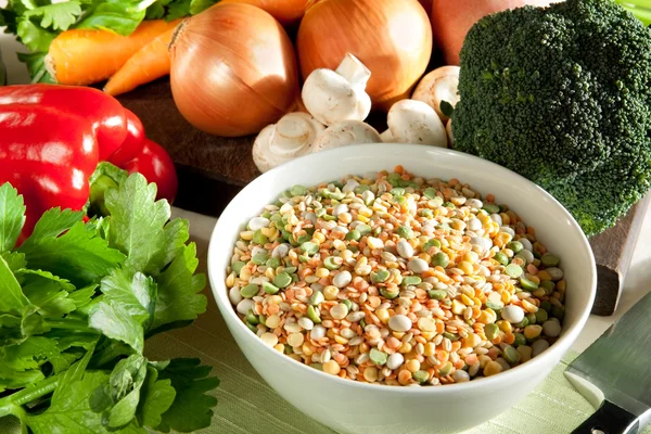 Zöldség leves Hozzávalók — Stock Fotó
