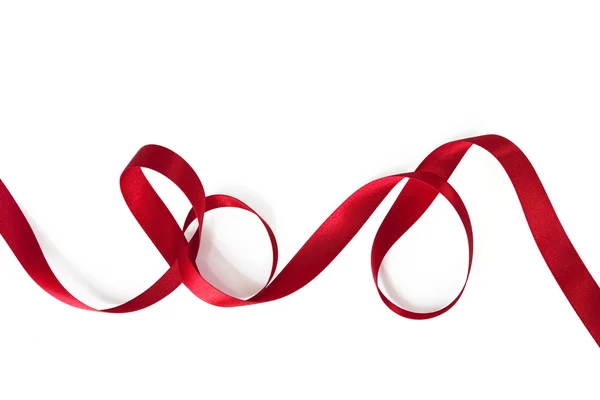 Curling Red Ribbon — Stock Photo, Image